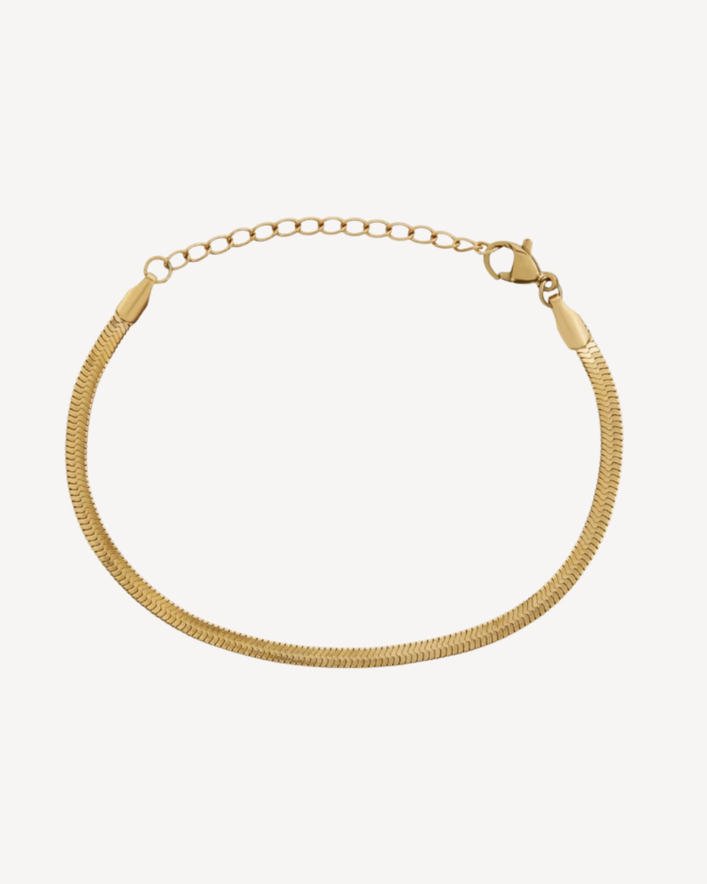 Estelle Herringbone Snake Chain Bracelet - Gold