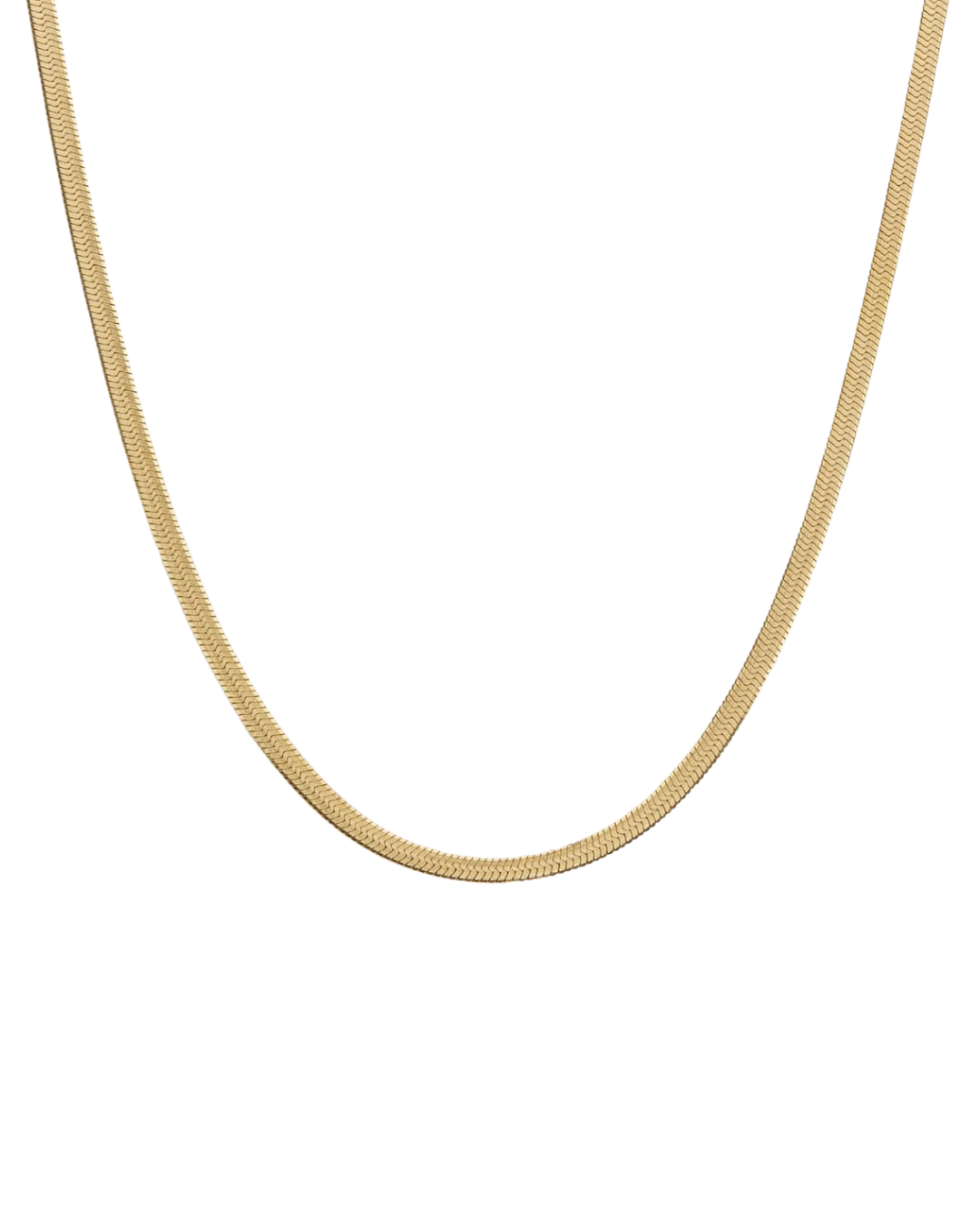 Estelle Herringbone Snake Chain Necklace - Gold