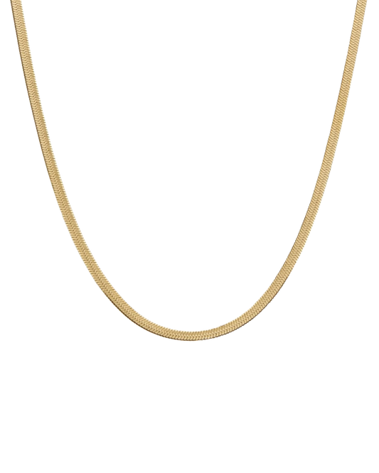 Estelle Herringbone Snake Chain Necklace - Gold